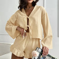 Wholesale 2 Piece Loungewear Set with Shorts Soft Sleepwear for Women Pajamas