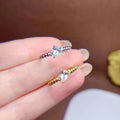 Hot Sale Korean 925 Sterling Silver 18k Chunky Gold Plated Pear Cut Natural Aquamarine Wedding Party Matching Rings for Couples