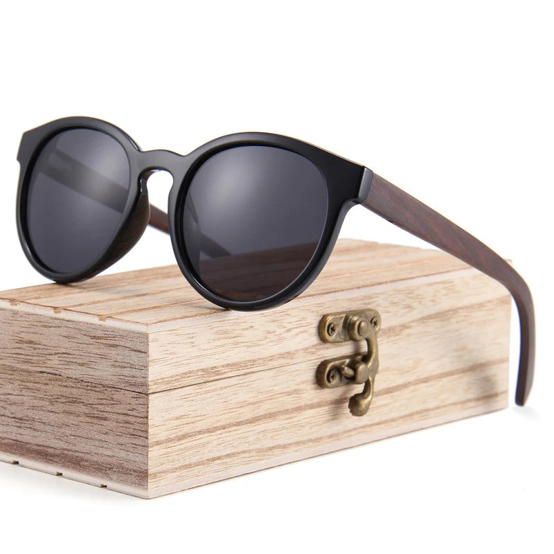 New Arrival Retro UV400 Protection Driving Fishing Outdoors Eyewear Polarized Men Women Wooden Sunglasses with Your Logo