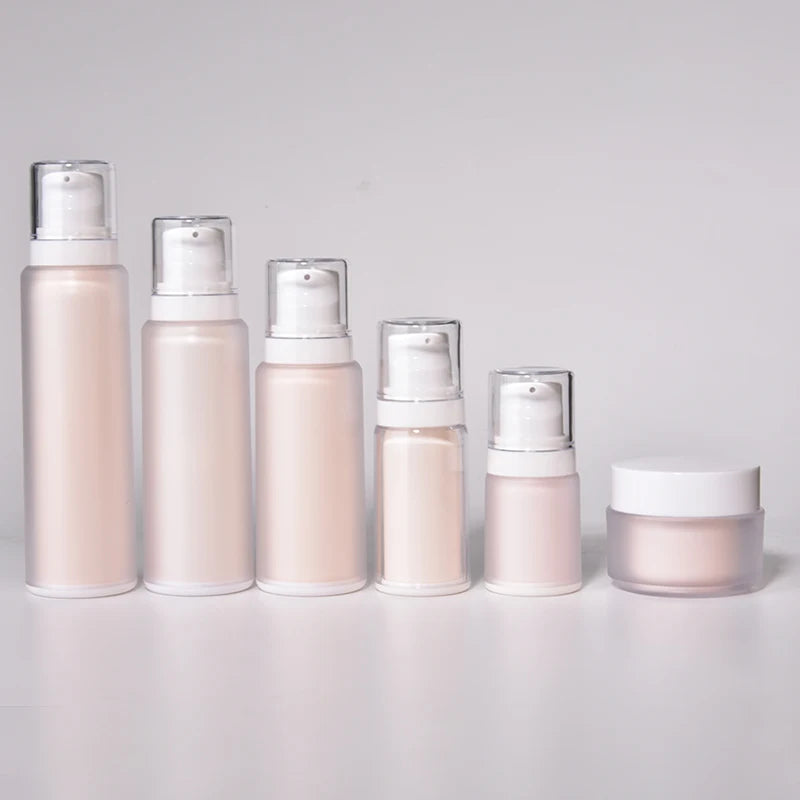 Recyclable Empty 30ml 50ml 100ml 120ml PET Plastic Beauty Packaging Cosmetic Set Double Wall Frosted Pump Sprayer Lotion Bottle