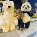 Funtoys Best Selling White Inflatable Polar Bear and Panda Mascot Costumes Walking Cartoon Bear Costume for Christmas