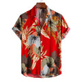 Factory Wholesale Customized New Men's Fashion Trend Holiday Rayon Printed Short-sleeved Shirt