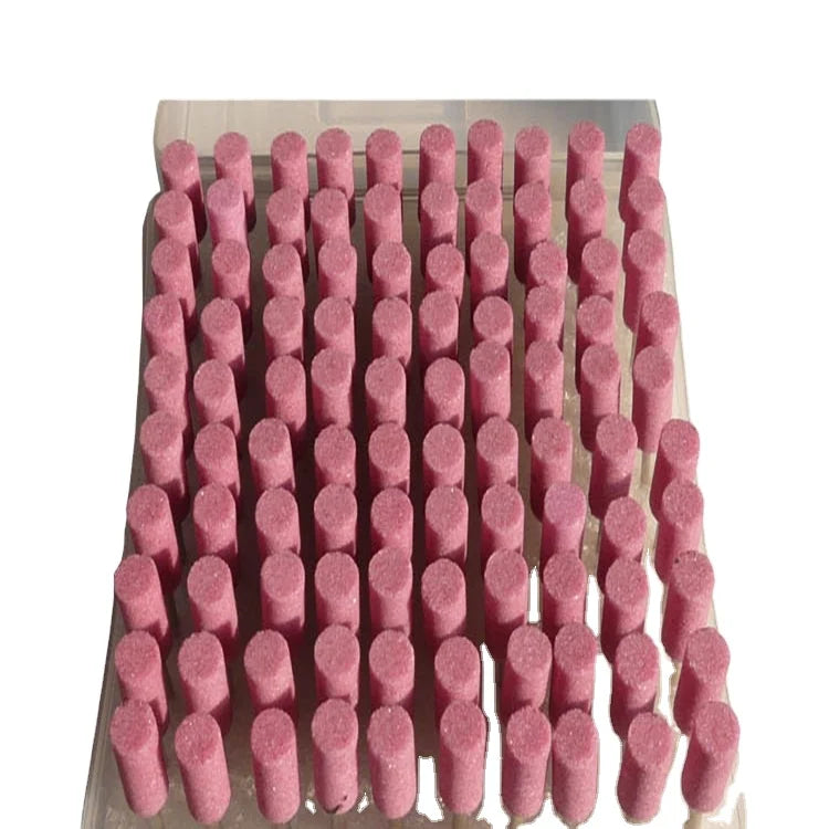 100pcs 4-10mm Cylinder Chrome Corundum Polishing Head 3mm Shank Abrasive Mounted Stone Drill Bit Set Engraving Cutting Buffing
