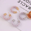 Classic Chic Modern Trendy Exquisite Graceful French Pearl Style Fashion Hoop Earrings Elegant Ins Inspired Design