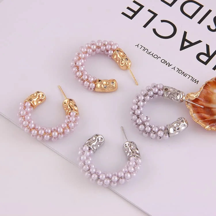 Classic Chic Modern Trendy Exquisite Graceful French Pearl Style Fashion Hoop Earrings Elegant Ins Inspired Design