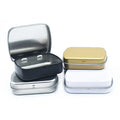 Home Organizer Small Storage Kit PP Plastic Metal Rectangular Hinged Tin Boxes Food Grade Tin Container Portable Mini Tin Case