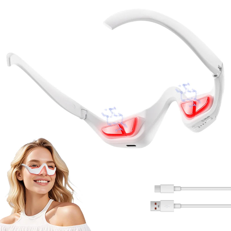 Under Eyes  Massager GlassesEye Lifting Massage Beauty Device Under Eye Massager for Eyes Bag Remover With 4 Modes