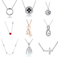 Hot Sale Necklaces Pendant Sterling Silver 925 Jewellery White Gold Plated Zirconia Stone Pendant Necklaces Women