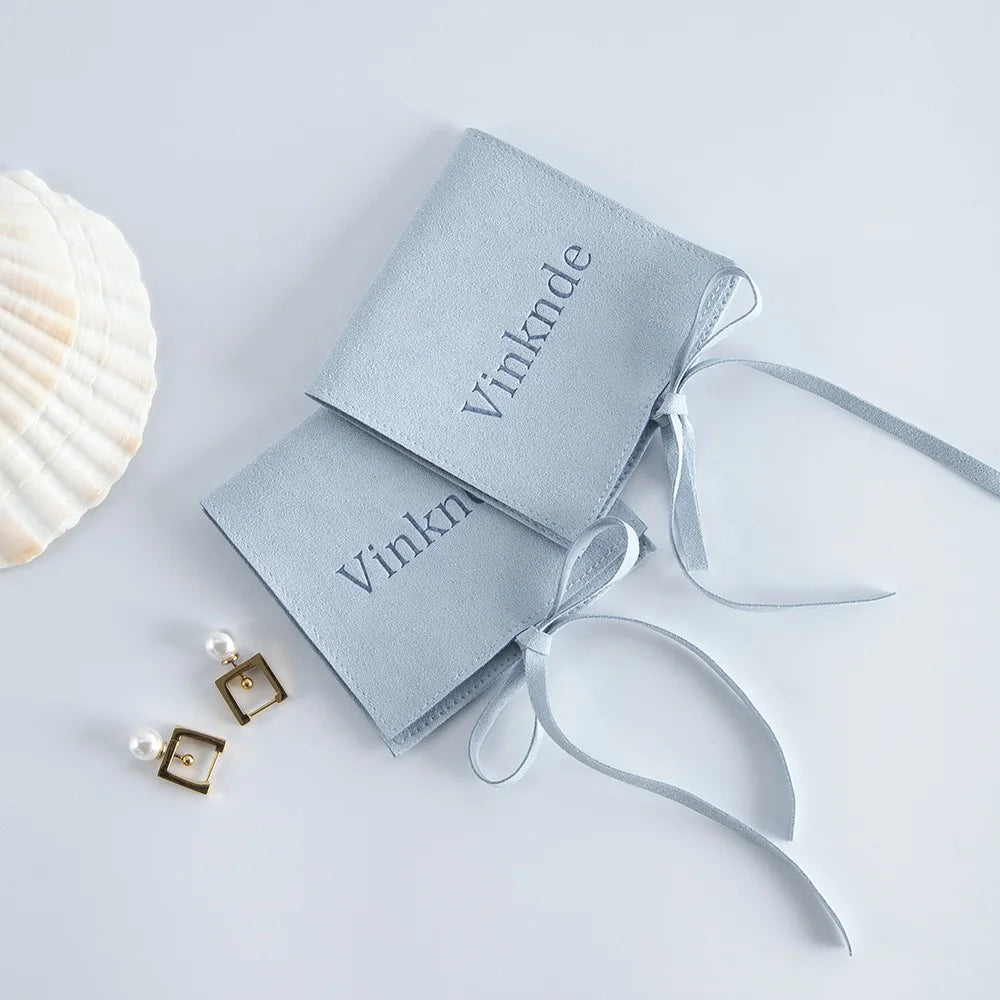New Arrival 9x9cm Luxury Microfiber Jewelry Pouch for Fashion Earrings Necklaces Packaging