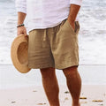 Wholesale Men's Bermuda Shorts Knee Length Summer Drawstring Elastic Waist Solid Color Comfortable Breathable Everyday Beach