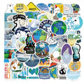50Pcs Global Climate Protect Earth Environment protection Graffiti Label Student Girl Notebook Paper Diy Decor Gifts Stickers