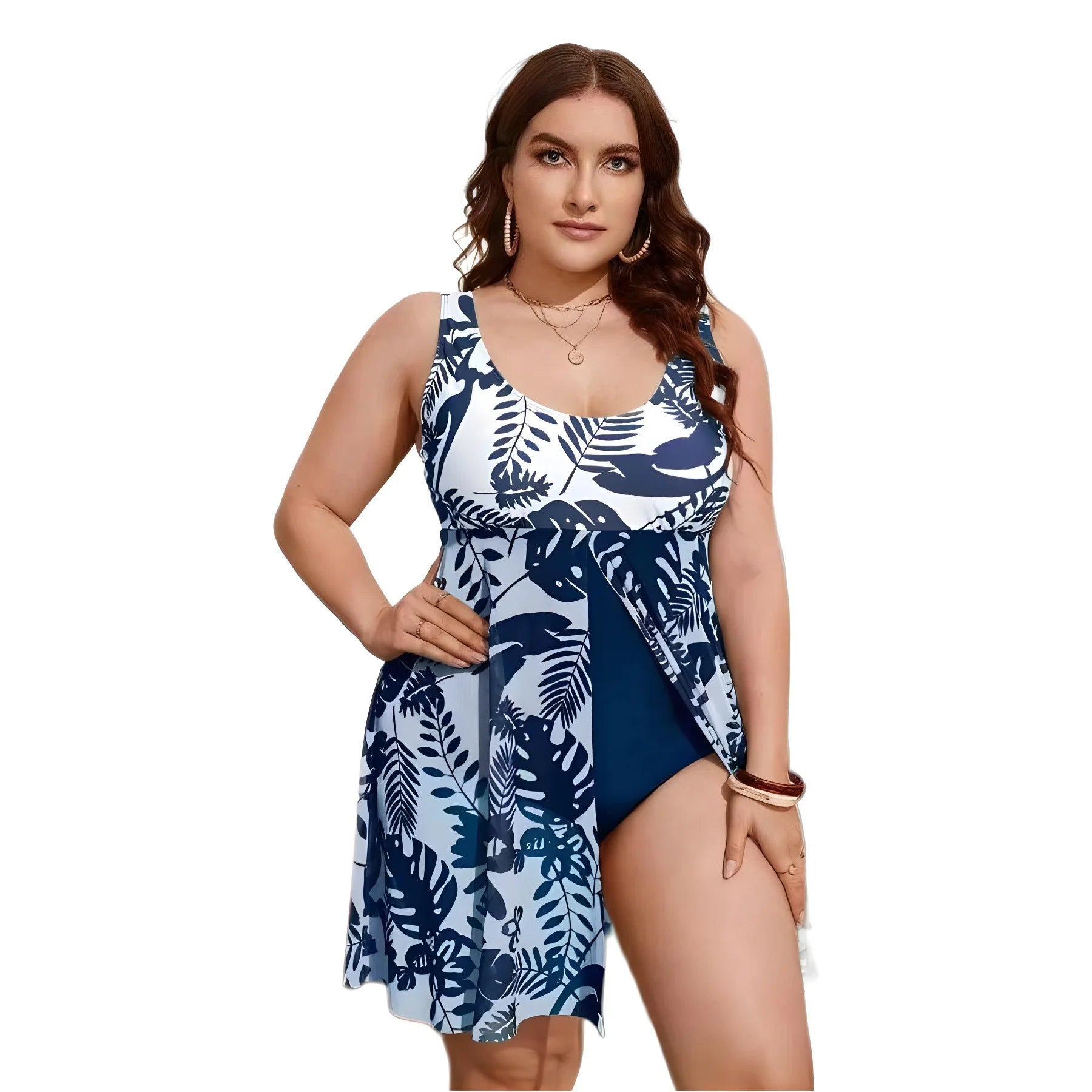 New Trending Mesh Two Piece Swimsuit Women High Waist Print Push up Bikini Set