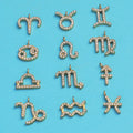 Hot Sale 18k Gold Plated Stainless Steel CZ Zircon 12 Zodiac Sign Pendant Charms for DIY Jewelry Necklace Making