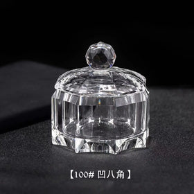 10cm Diameter Octagon Glass Crystal Candy Jar Jewelry Trinket Boxes MH-QT0488