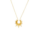 Statement Minimalist Jewelry Dainty 18K Gold Plated Anti Tarnish Stainless Steel Sun Necklace for Men Women