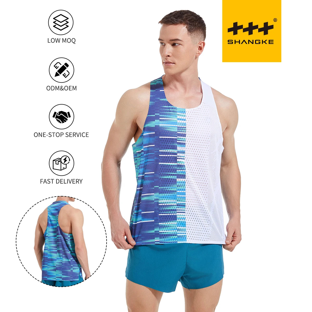 Custom Fit Marathon Singlet Lightweight Running Tank Top Breathable Seamless Polyester Sublimation Print Workout