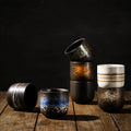 Retro Handmade Ceramic Teacup Water Cup Matte Black Japanese Styles Pottery Coffee Cup Vintage Tea Cups