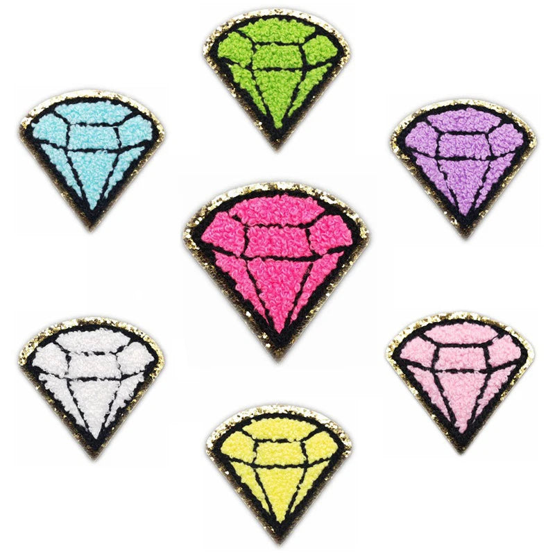 Diamond Glitter Chenille Embroidery Iron on Patch