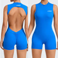 Women's Sleeveless Sports Jumpsuit Back Hollow-out & Removable Chest Pad Peach Butt Fitness Bodysuits & Jumpsuits