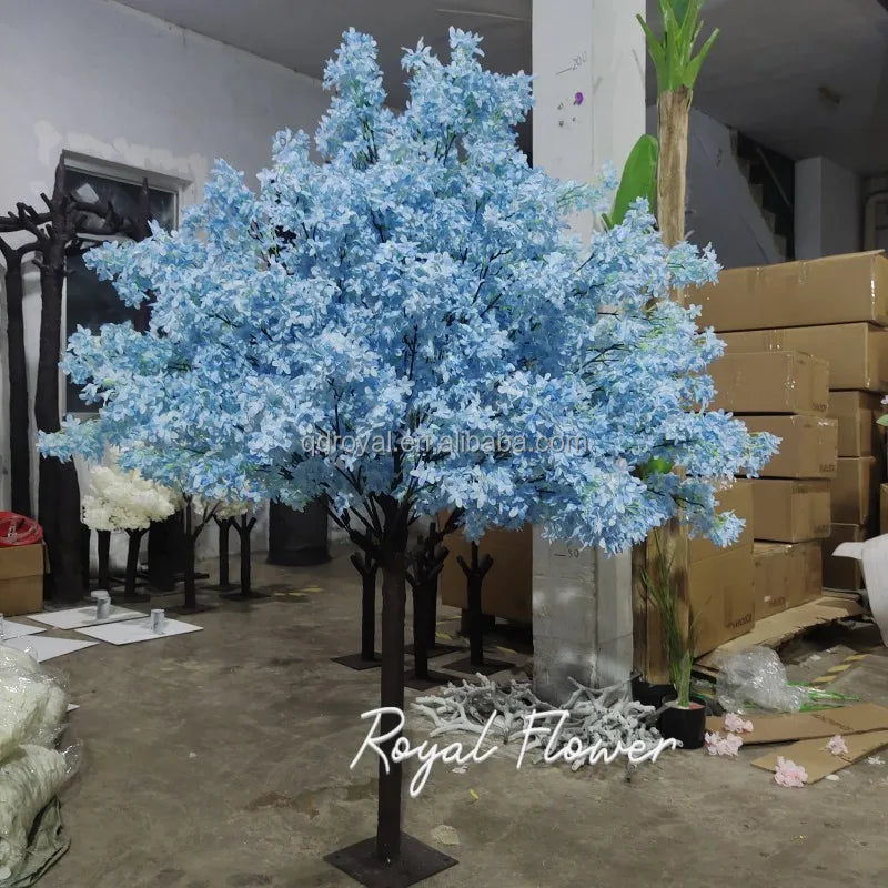 Wedding Decoration Cherry Tree Blue White pink Color Customized Size Artificial Cherry Blossoms Trees