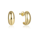SP Fine Jewelry C-shaped Smooth Metal 18K Gold 925 Sterling Silver Tiny Stud Earrings