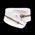 Ykkkk Metal White Ivory Tape With Brass Teeth Zippers Sbsss Closed Ended Metal Zipper for Jeans Jackets Bags Apparel Accessories