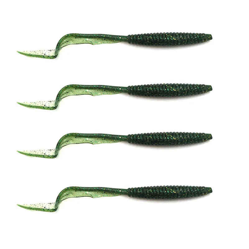 Afishlure Soft Worm 12cm 14cm Curl Tail Artificial Fishing Lure Soft Baits