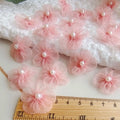 Summer Handmade Colored Fabric Flower for Headband DIY Handmade Hair Accessories Clothing Flowers Garment Embellished Patch