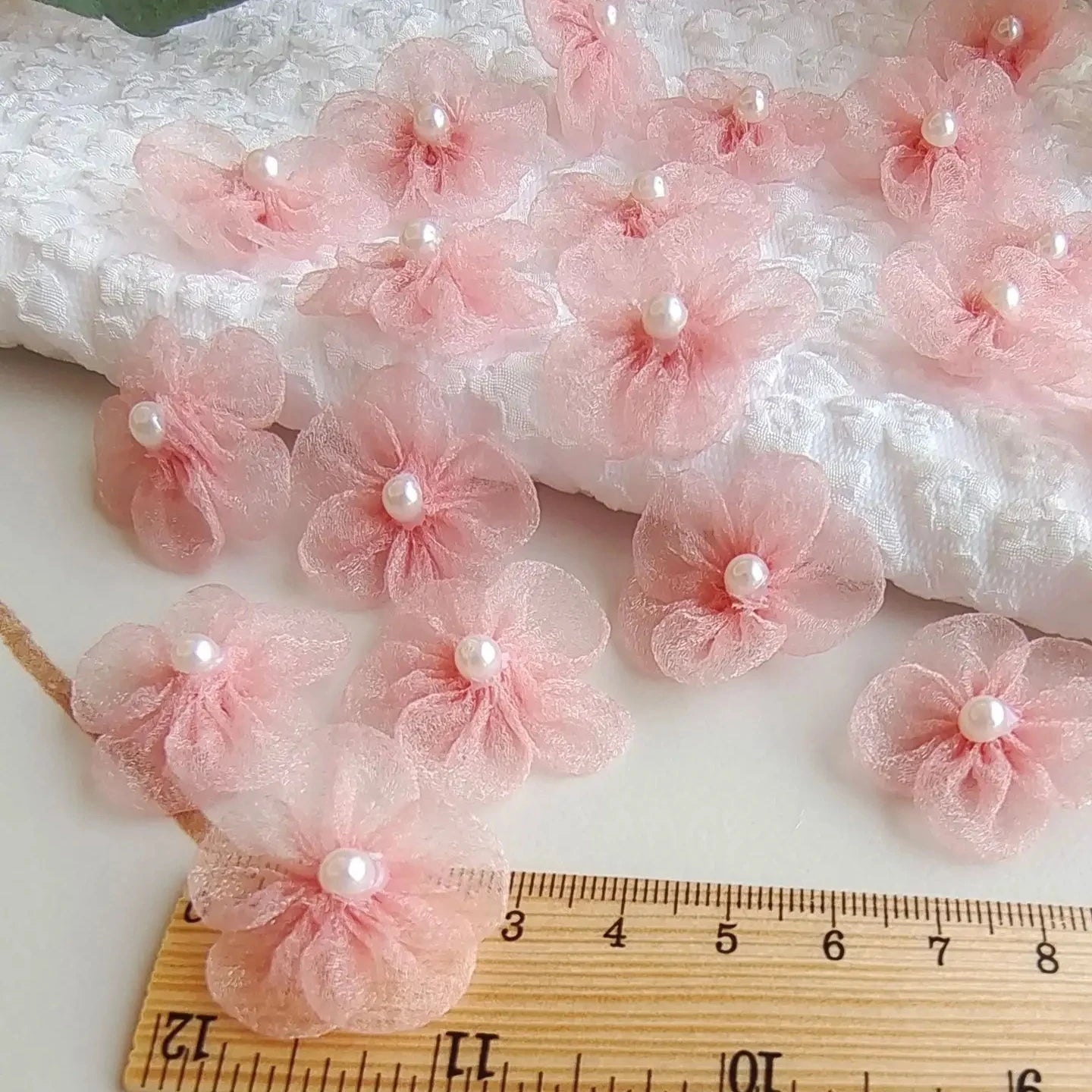 Summer Handmade Colored Fabric Flower for Headband DIY Handmade Hair Accessories Clothing Flowers Garment Embellished Patch