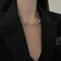 Punk Cuban Link Choker Necklace Collar Statement Hip Hop Big Chunky Aluminum Gold Color Thick Chain Necklace Women Jewelry
