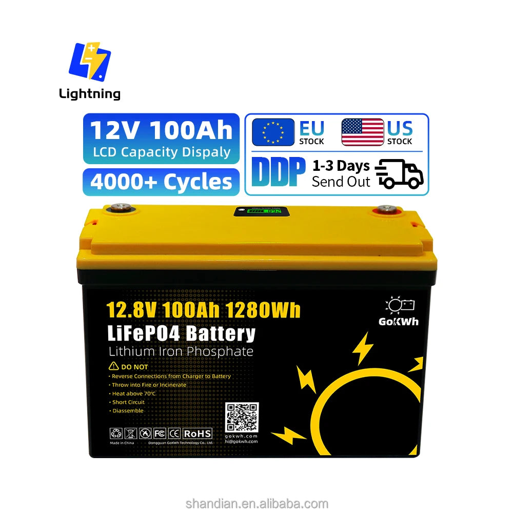 Hot selling in Europe 12V 24V 100Ah 200Ah Lifepo4 BYD 12.8V 25.6V 12v 24v 100ah 200ah Lithium Ion Battery 100ah Lithium Battery