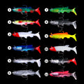 8.0CM 14G Pre-rigged Soft Minnow Lure Artificial Soft Jig Lure Baits Prop Fishing Lures for Fishing