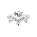 Fashion High Jewelry Custom Rings 925 Sterling Silver Rhodium Plated love Heart Crown Ring for Valentine's Day Gift