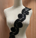 Beaded Lace Flower Braided Thread Gold Glitter Embroidery Lace