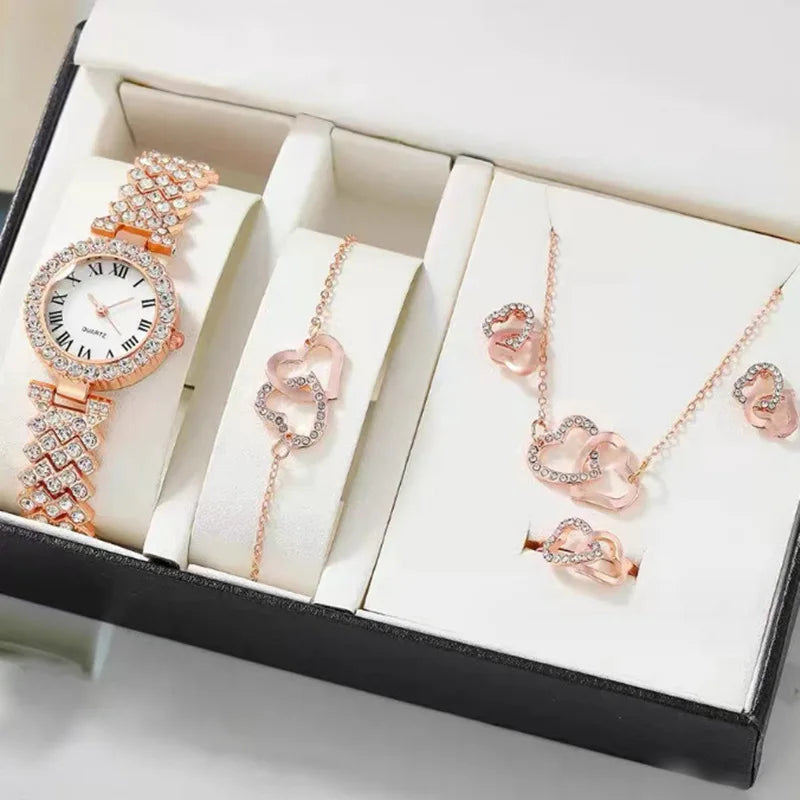 Popular Fashion Roman Embossed Diamond Leisure Womens Luxury Quartz Wrist Watch Jewelry Gift