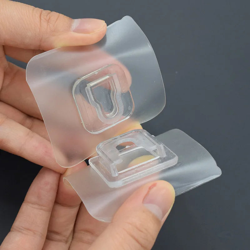 Double-sided Adhesive Wall Hooks Hanger Suction Cup Sucker Wall Strong Transparent Hooks for Kitchen Bathroom