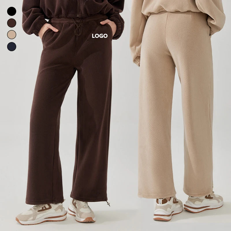 XW-YK281 Drawstring Print Breathable Eco-Friendly Plus Size Women's Wide Leg Baggy Jogger Pants