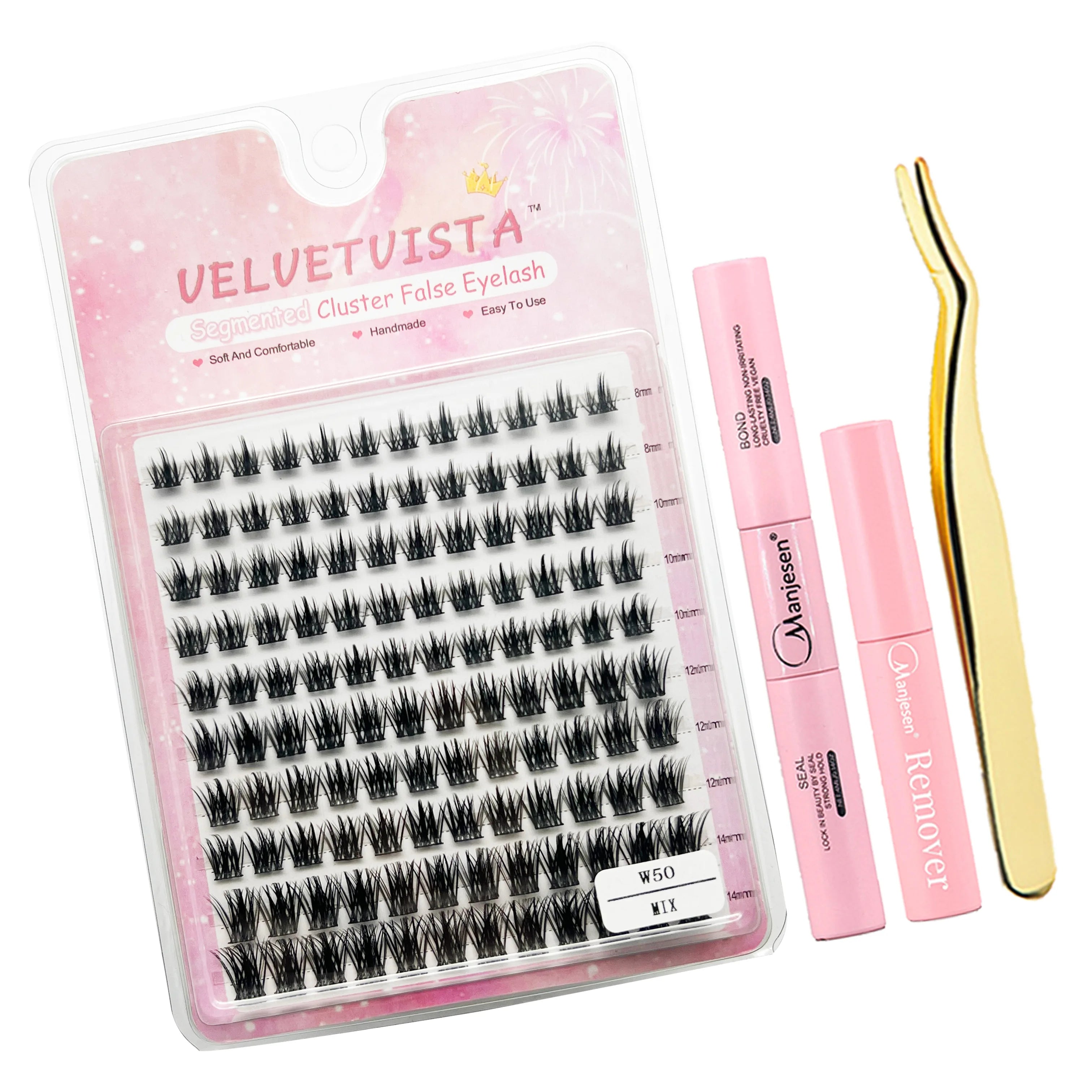 Wholesale Diy Lashes Black Band Mink Eyelashes Extensions Cluster Segment Lash Black Band Diy Lash Extension Kit Private Label