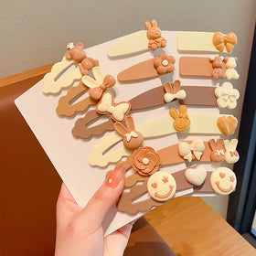 MIO 6pcs/sets Cute Cartoon Side Bb Clip for Kids Fancy Animal Hair Pin Hair Accessories Girls Handmade Hair Barrettes Sets