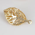 Zhubi Fashion Filigree Metal Leaf Zircon Crystals Loose Beads for Jewelry Making Pendant Bracelet Necklace DIY Accessories