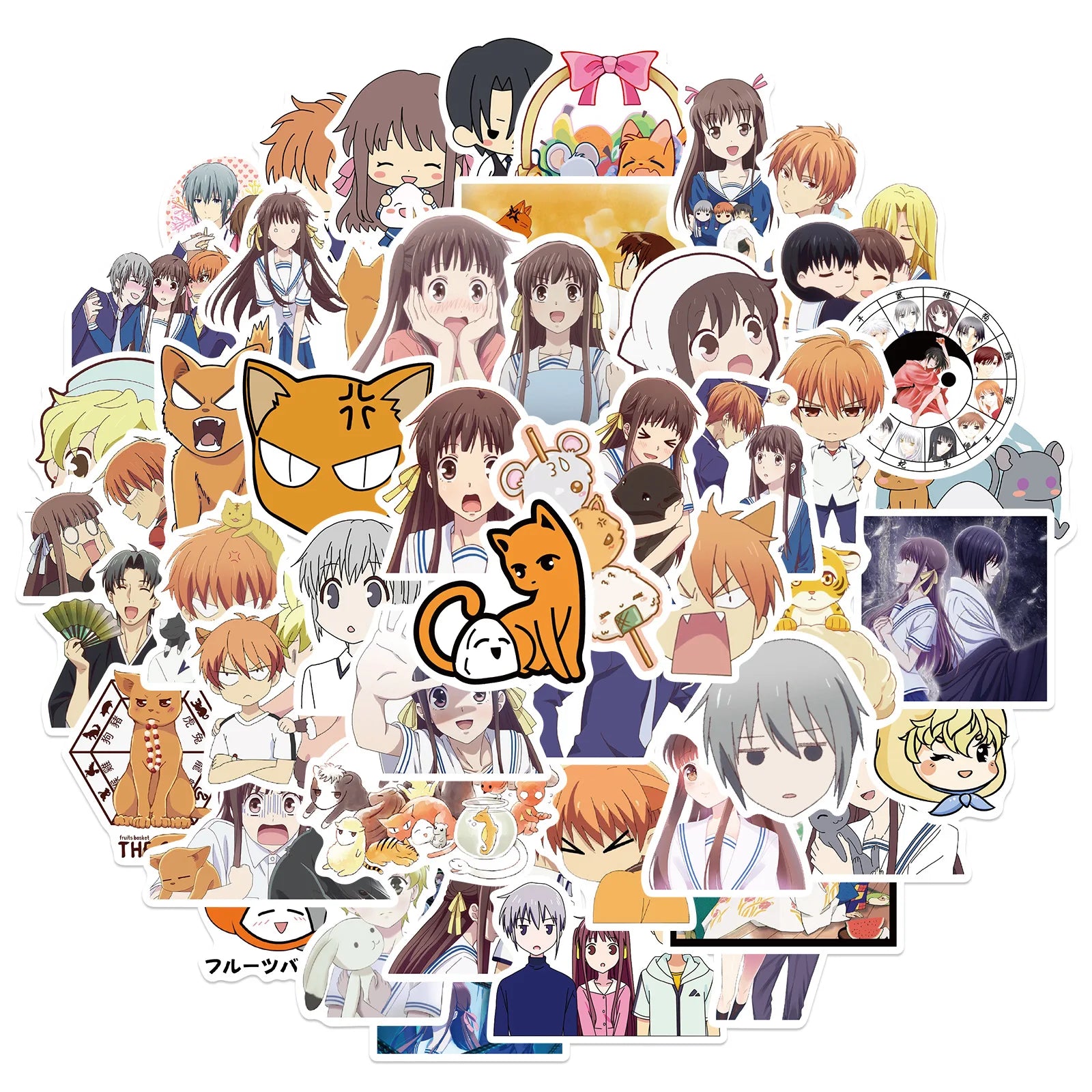 50PCS Girly anime decals cartoon for car laptop bottle decorative fruit basket stickers