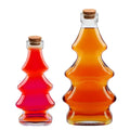 Creative Christmas Tree Shaped Glass Drink Bottle With Cork 100ml 300ml for Juice Milk