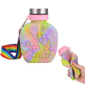 400ml Food Grade Silicone Children's Toy Cup Push Pop Double-sided Water Bottle Rope Eco-Friendly Dishwasher Safe for Outdoor