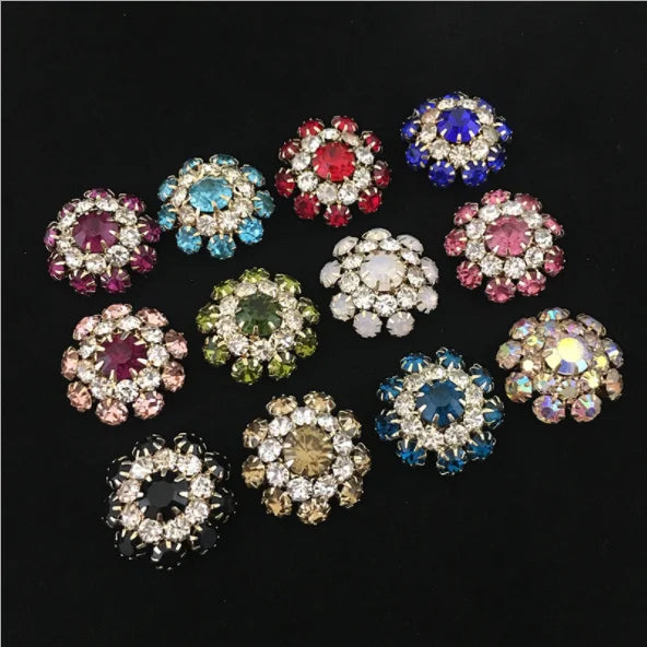 21mm Wholesale Clothing Diamond Set Diamond Button Accessories Round Buttons Metal Buttons for Clothing