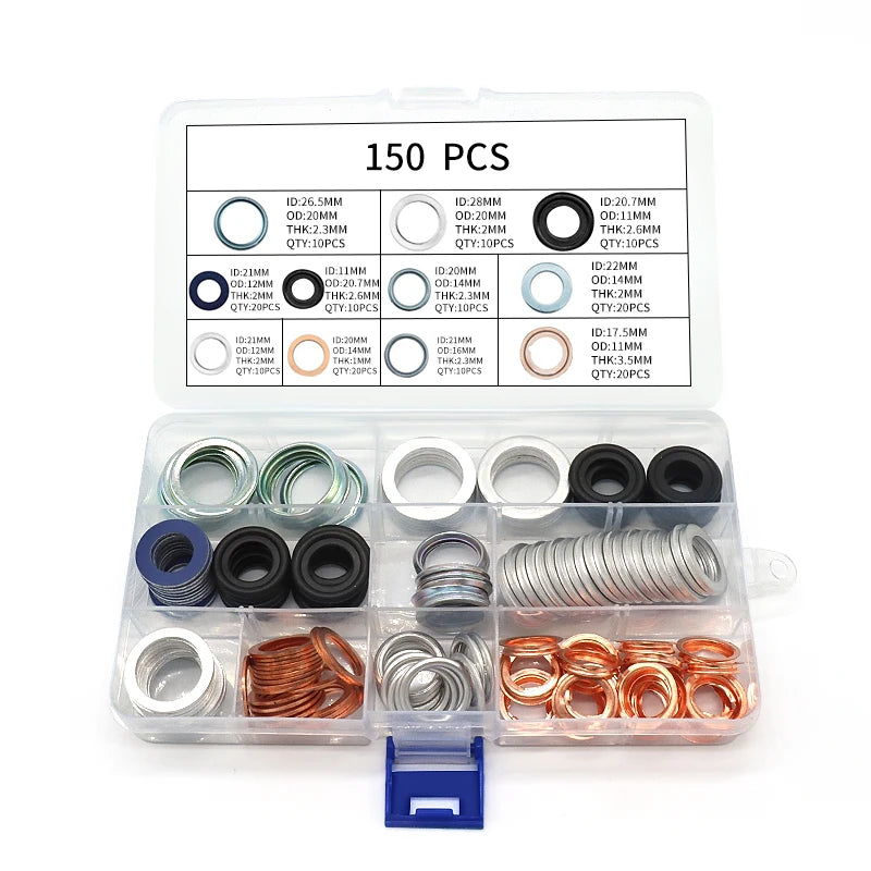 150pcs Stainless Steel Gasket Combination Sump Seal Kit for Toyota for Honda for Subaru Volkswagen Audi for Industry Application