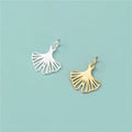 Ginkgo Leaves Pendant S925 Sterling Silver Hollow Out Leaf Pendants for Necklace Jewelry Making