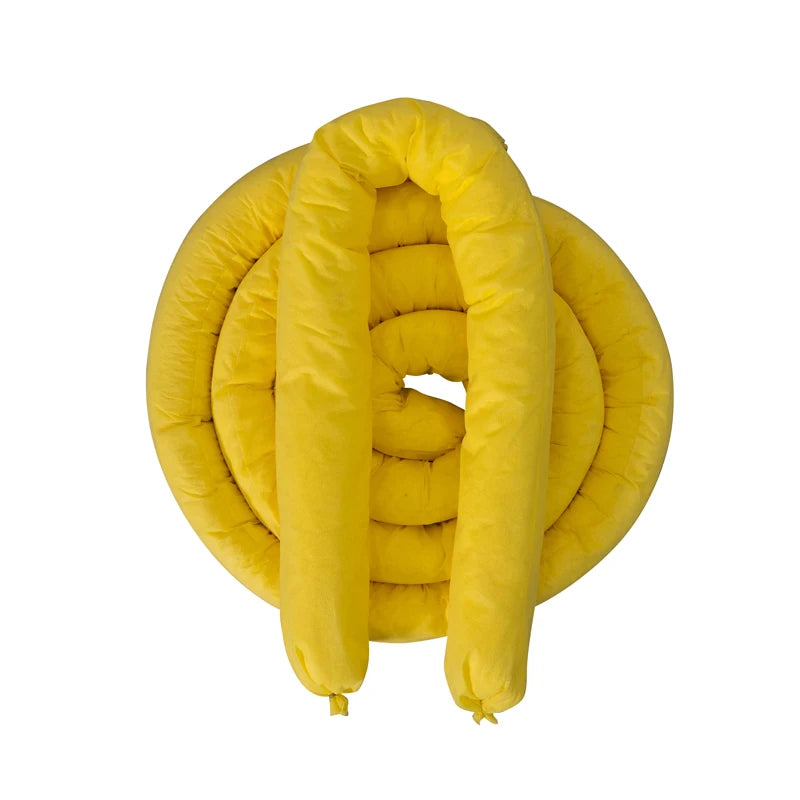Oilspillpro CHA-B7612 100% PP Yellow Hazmat Absorbent Sock Chemical Absorb Boom for Factory Spill Leakage