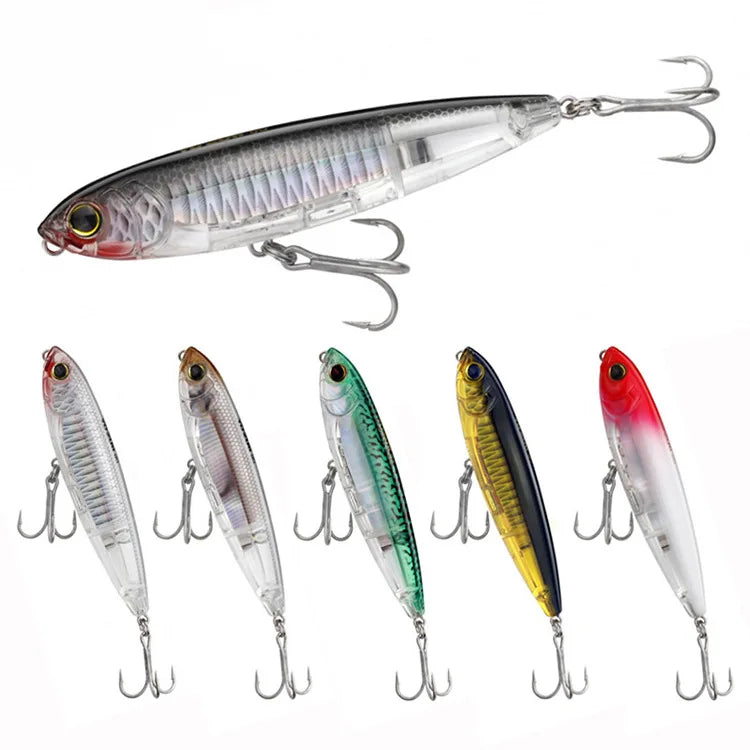 10cm 17.5g Artificial Hard Baits Saltwater Minnow Fishing Lure With 3D Lure Eyes and Fishing Hook Floating Minnow