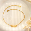 Gold Plated Pvd Plating Stainless Steel Link Chain Removable Balls Charms Anklet