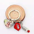 Girls Personalization Gifts Bag Custom Sublimation Lipstick Metal Keychains